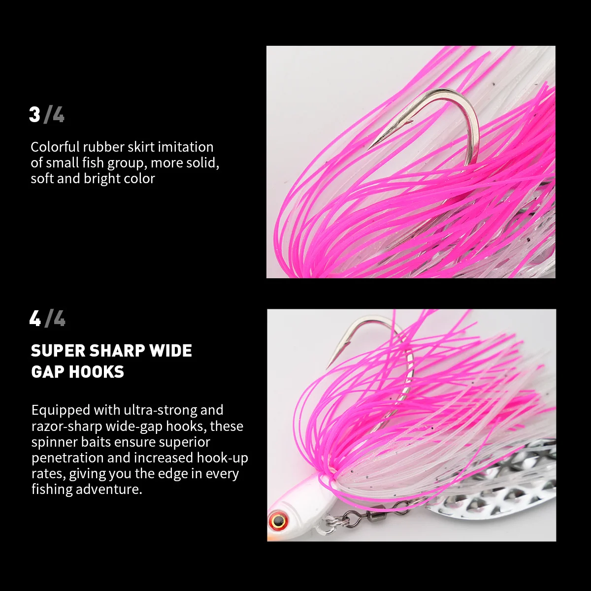 WEI 37g Composite Glitter Spinner Bait with Single Hook Barbed 3D ABS Pencil Lure - view 10