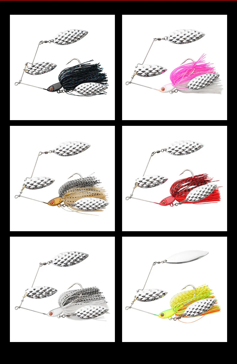 WEI 37g Composite Glitter Spinner Bait with Single Hook Barbed 3D ABS Pencil Lure - view 11