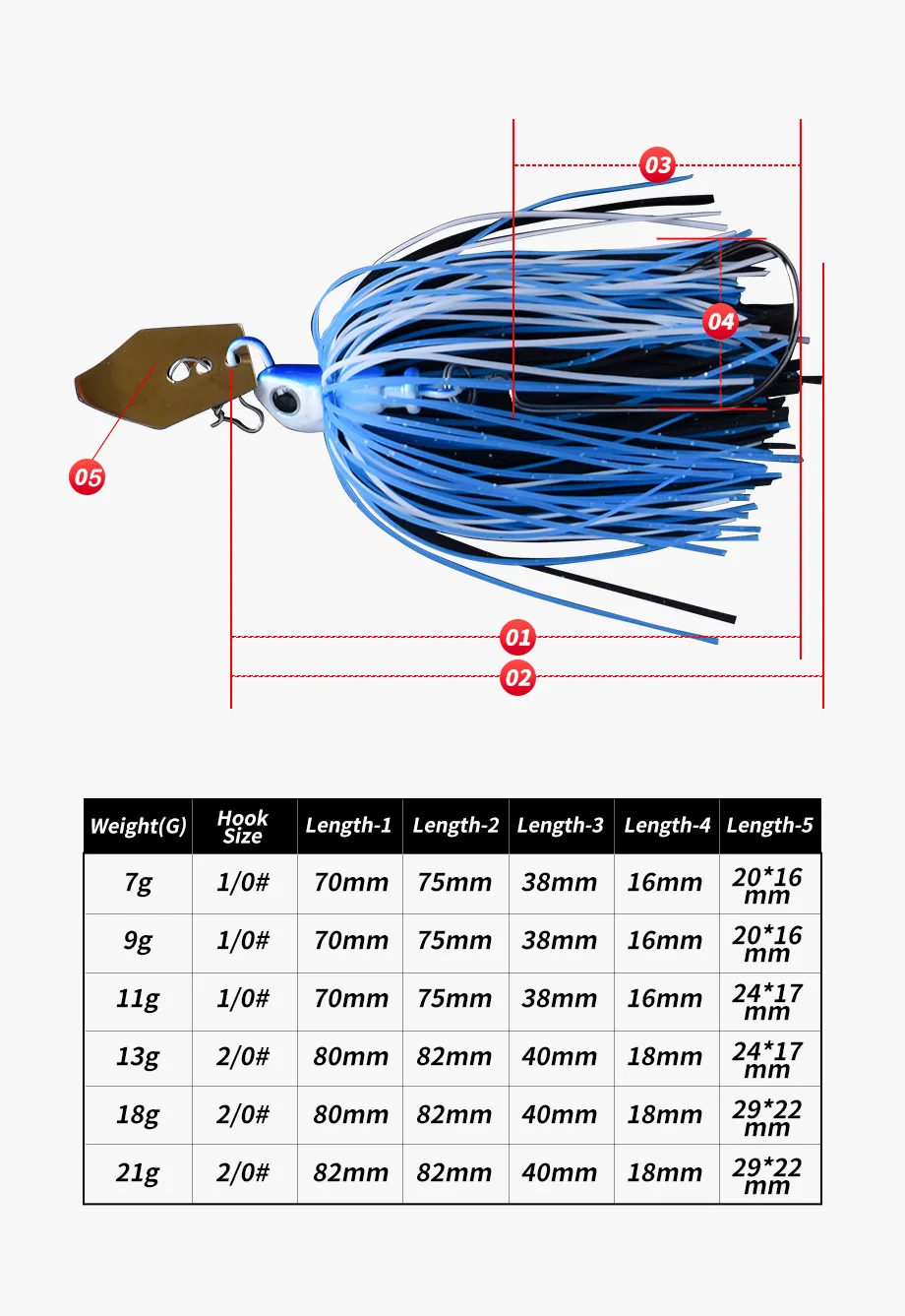JIGGINGSOUL-BB015-7g-21g Metal Hard Bait Spinner Fishing Lure ABS Pencil Lure - view 7