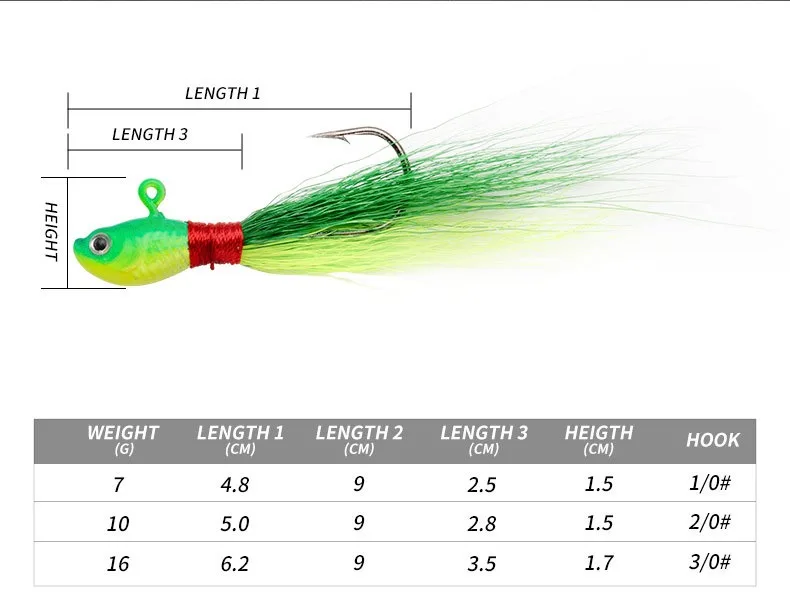 CHEERY 7g 10g 16g Deer Hair Metal Jig Head Hook Lure Sturdy Bait ABS Pencil Lure - view 9