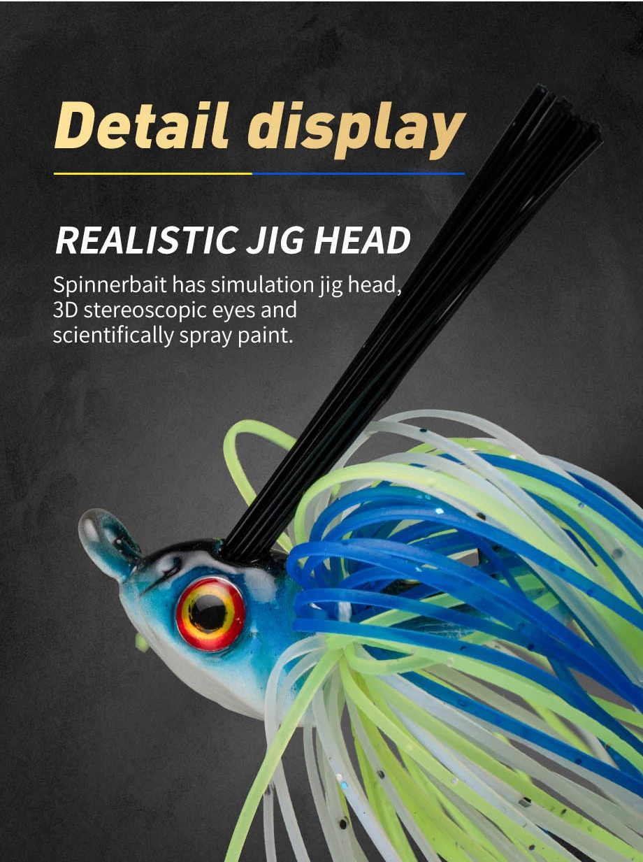 JOHNCOO 12G/15G Fishing Bait Beard Skirt Lure Spinner Baits ABS Pencil Lure - view 7
