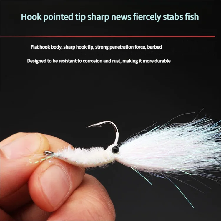 Thick Ice Silk Colorful Flash Feather Ribbon Shrimp Hook Metal ABS Pencil Lure - view 5