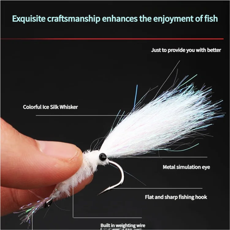 Thick Ice Silk Colorful Flash Feather Ribbon Shrimp Hook Metal ABS Pencil Lure - view 6