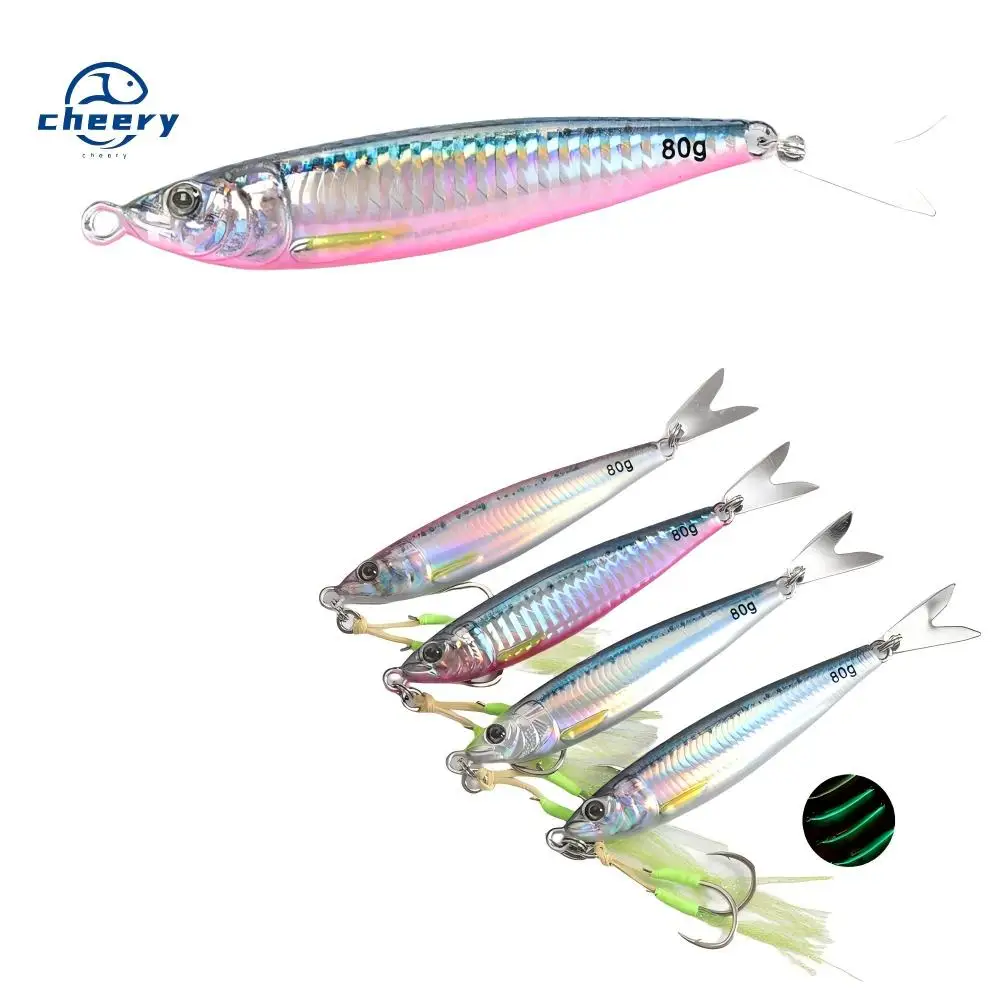 CHEERY High Quality 20g-80g Luminous Long Throw Jigging Bait