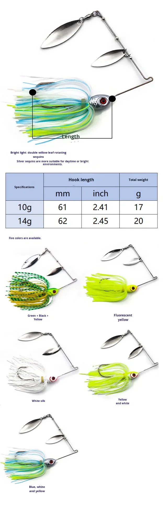 Bearded Man Lure Bottom Fishing Plastic Composite Spinnerbait ABS Pencil Lure - view 6