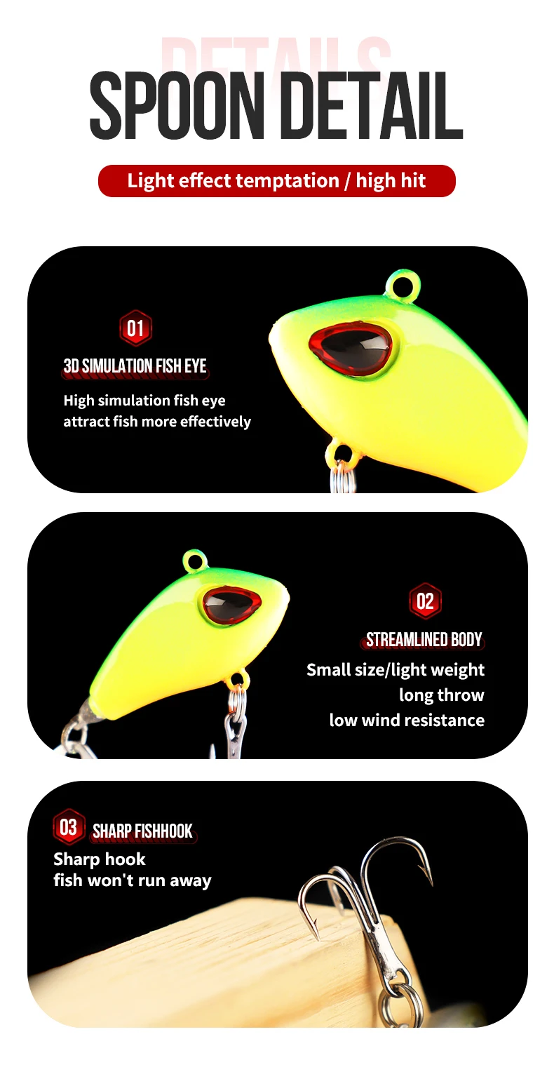 Cheery New VIB Spinner Bait 7g/10g/17g/25g Fish Metal Spoon Lure ABS Pencil Lure - view 9