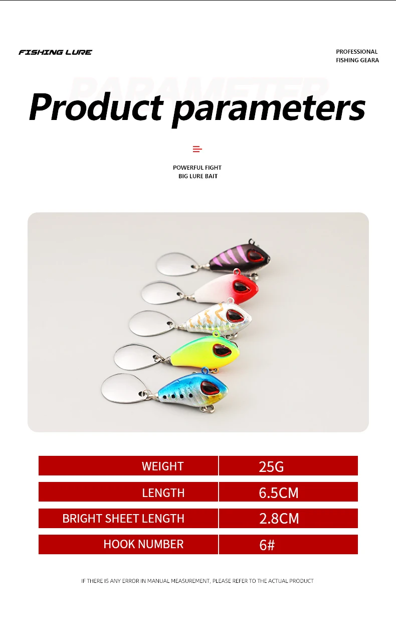 Cheery New VIB Spinner Bait 7g/10g/17g/25g Fish Metal Spoon Lure ABS Pencil Lure - view 11