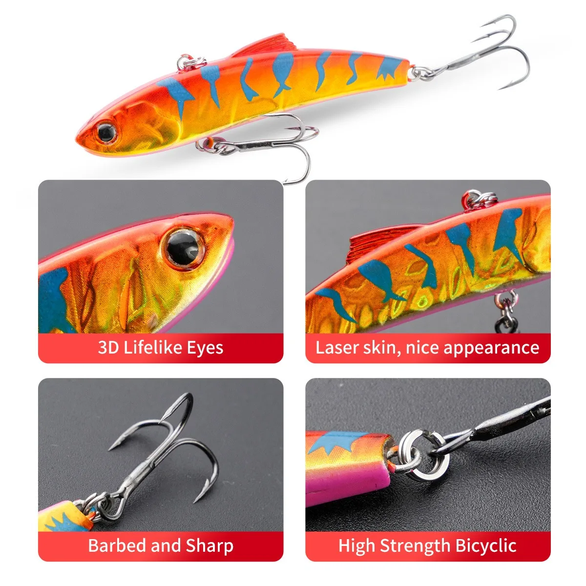 Cheery Hot Sale VIB Fishing Lure 7cm 14g Shake Sinking Artificial ABS Pencil Lure - view 5
