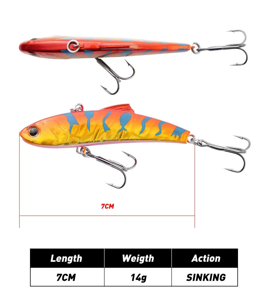 Cheery Hot Sale VIB Fishing Lure 7cm 14g Shake Sinking Artificial ABS Pencil Lure - view 11