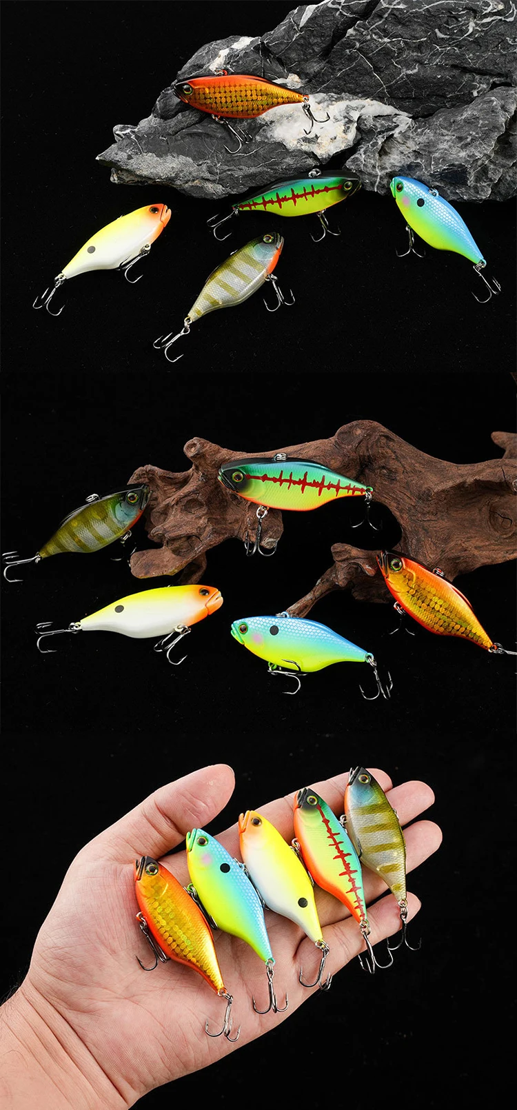 Cheery Vibe Lure Artificial 60mm Lipless Crankbait Sinking Vib ABS Pencil Lure - view 10