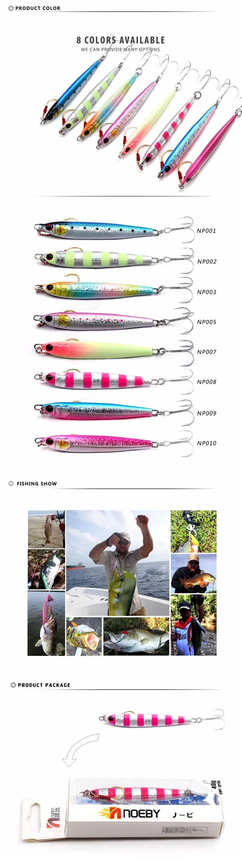 Lead Fishing Lures Saltwater Metal Jigging Spoon Sea Bass Lure ABS Pencil Lure - view 15
