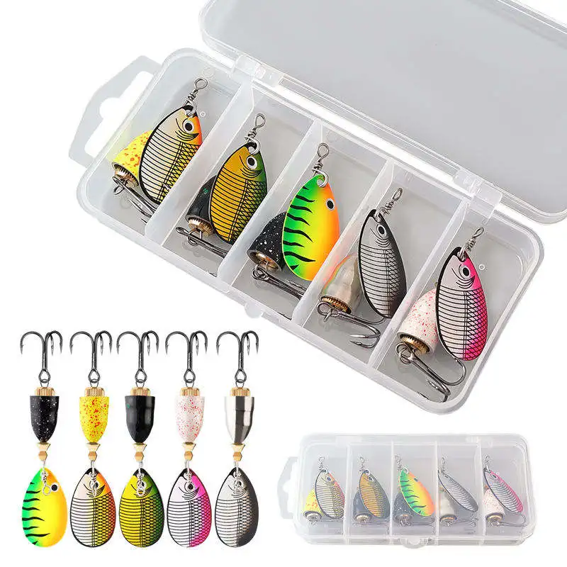CHEERY 10g Metal Spoon Spinner Fishing Lure with Treble Hook for