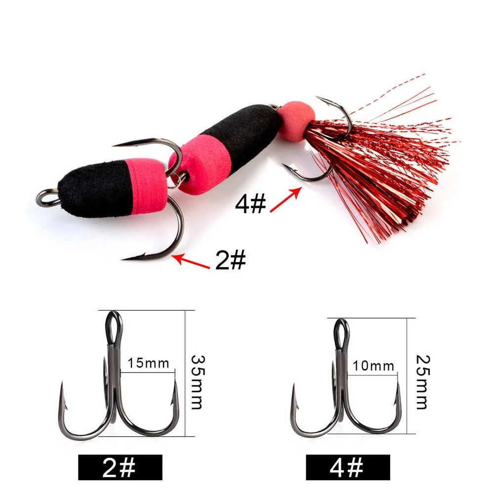 Cheery Floating Foam Bait Jig Hooks Three Anchor Barbed Bass ABS Pencil Lure - view 7
