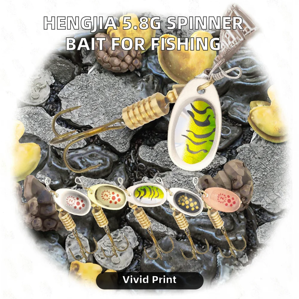 CHEERY 5.8g 67mm Printed Metal Spinner Bait for Carp &amp;