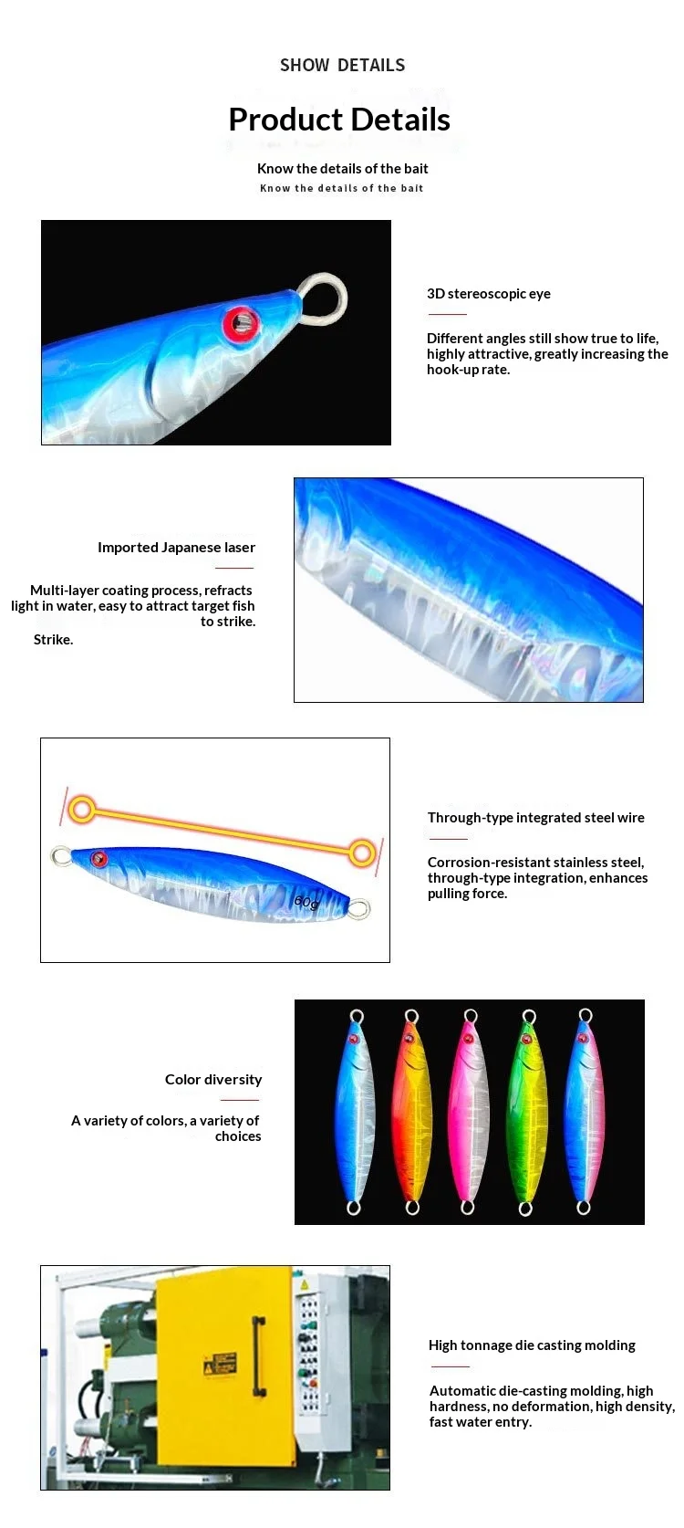 Wholesale Metal Jig Lure Bait Bare Plate Long-Range Shore Cast ABS Pencil Lure - view 8
