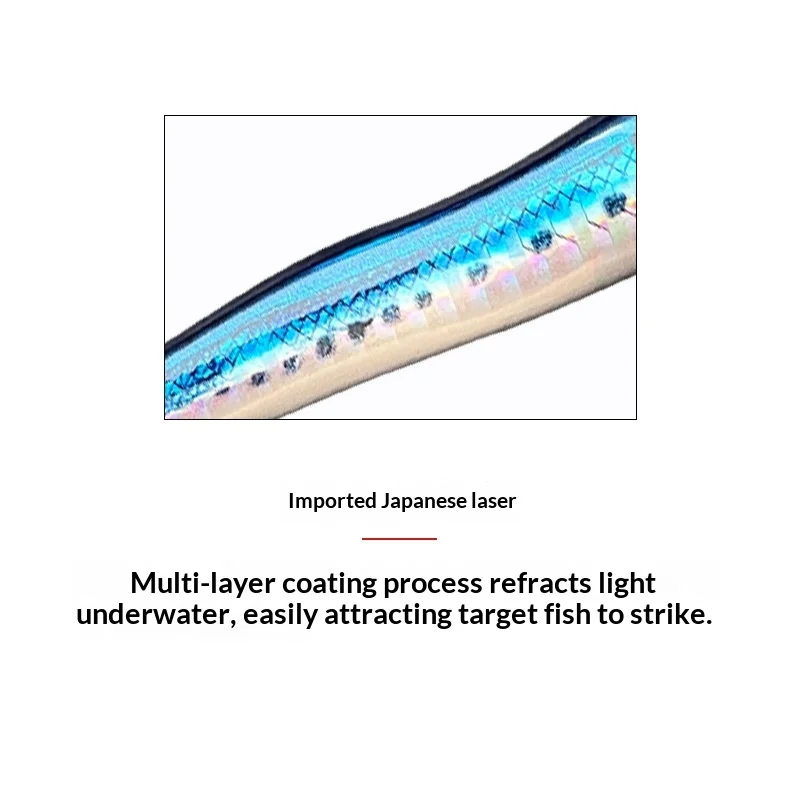S-Type Metal Jig Bionic Lure Snake-Shaped Iron Plate Three Hooks ABS Pencil Lure - view 2