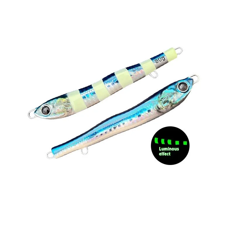 S-Type Metal Jig Bionic Lure Snake-Shaped Iron Plate Three Hooks ABS Pencil Lure - view 6