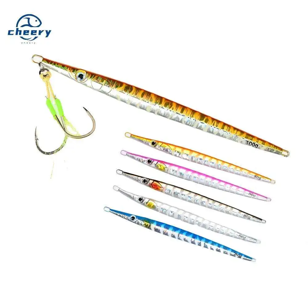 CHEERY 80g 100g Good Quality Deep Sea Silicone Jig Lure for Bass ABS Pencil Lure - view 9