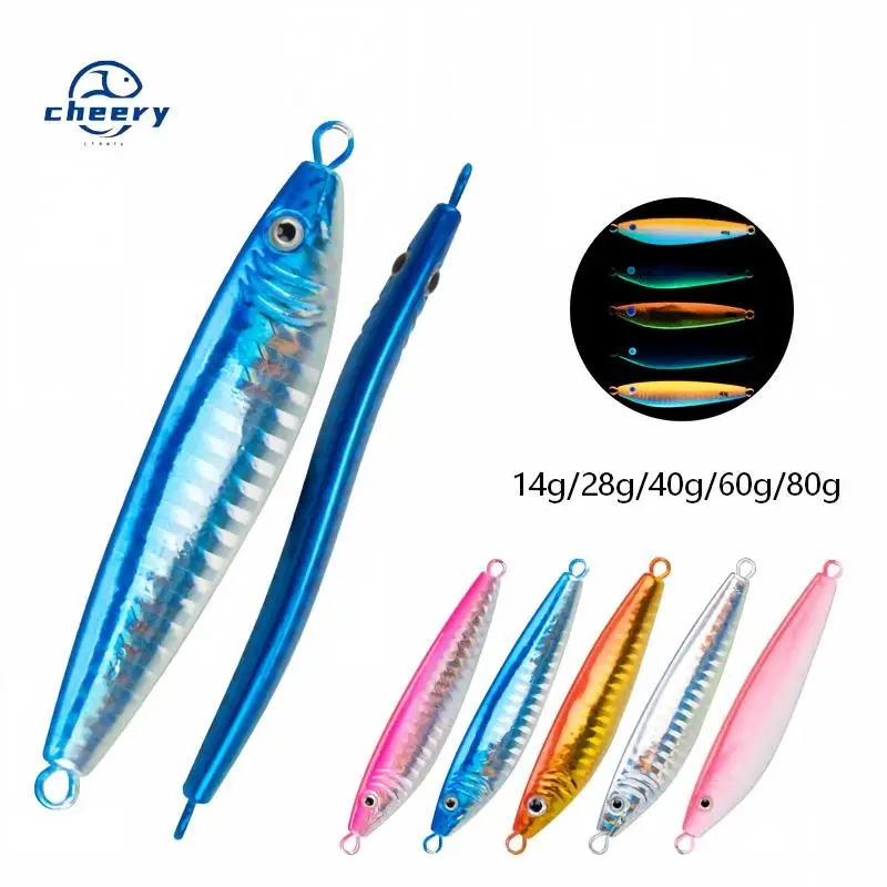 CHEERY Saltwater Casting Metal Jig Lead Lure Glow in the Dark