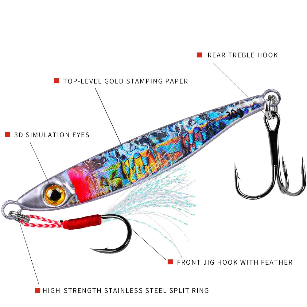 Cheery 7g-30g Metal Jig Hard Fishing Lure Trolling Jigging ABS Pencil Lure - view 6