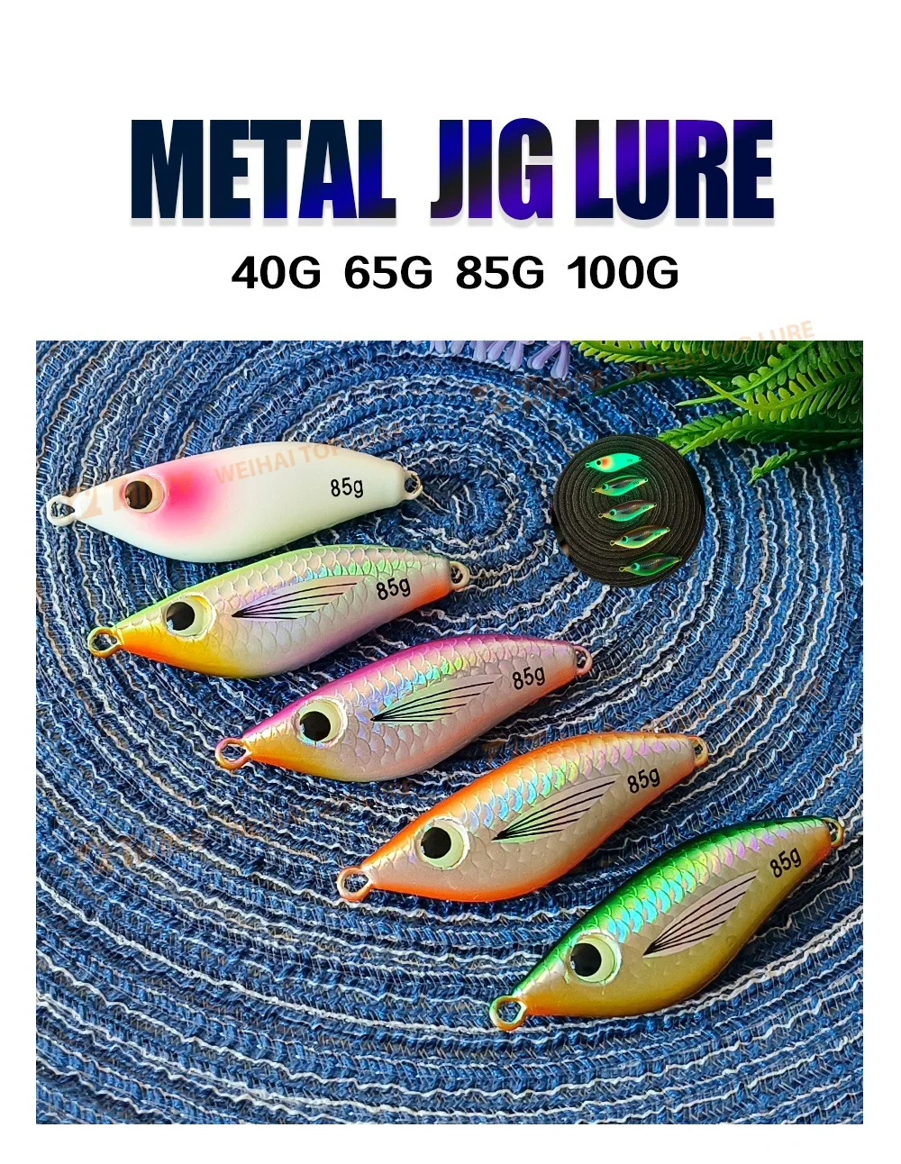 Cheery Colorful Luminous Metal Jig Lure with Hooks Artificial Sea ABS Pencil Lure - view 4