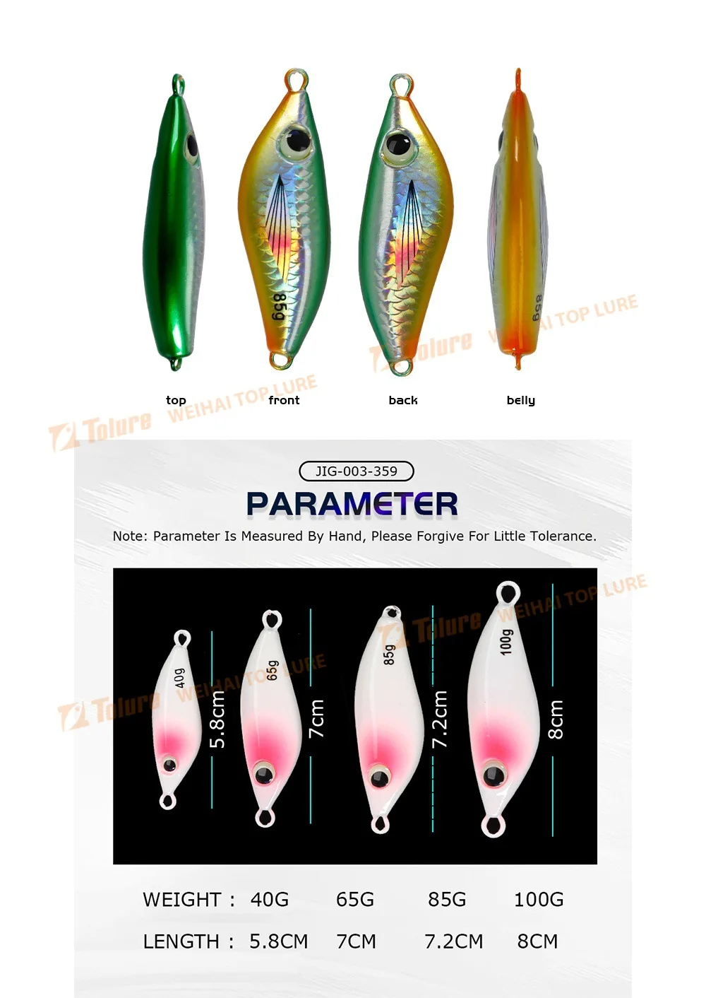 Cheery Colorful Luminous Metal Jig Lure with Hooks Artificial Sea ABS Pencil Lure - view 5