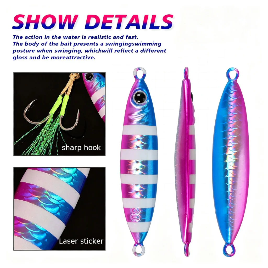 CHEERY 30g-80g Luminous Artificial Lead Metal Lure Jig Saltwater ABS Pencil Lure - view 1