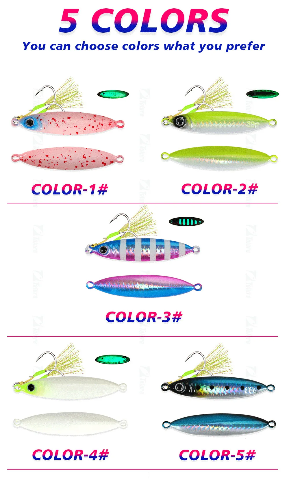 CHEERY 30g-80g Luminous Artificial Lead Metal Lure Jig Saltwater ABS Pencil Lure - view 2