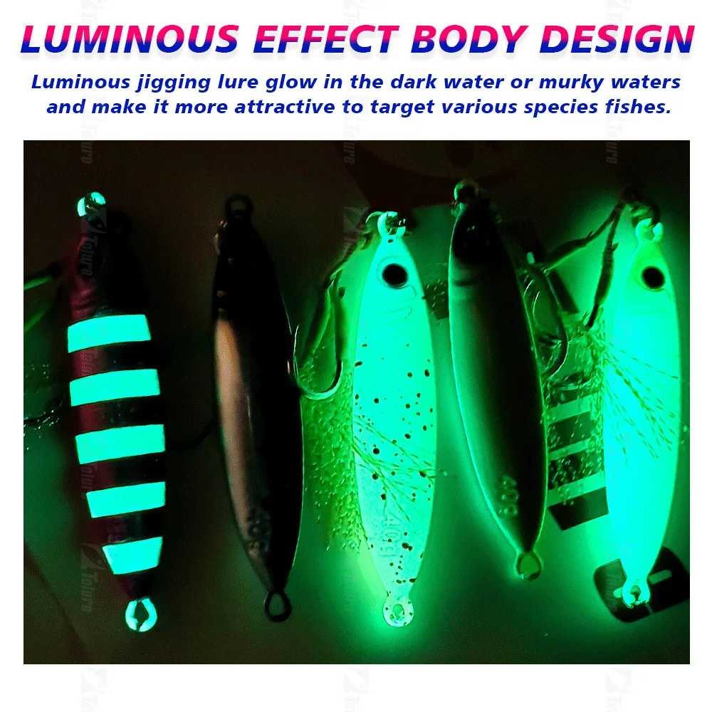CHEERY 30g-80g Luminous Artificial Lead Metal Lure Jig Saltwater ABS Pencil Lure - view 3