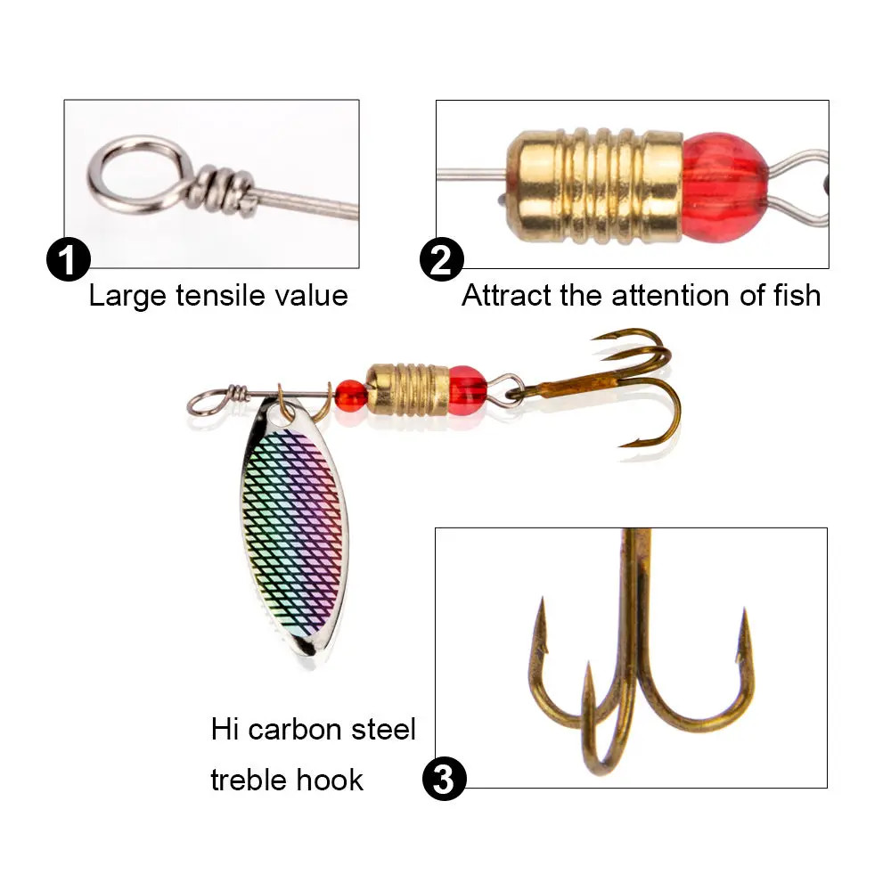 Spinnerbait Lures Kit with Tackle Box Stainless Steel Spoon ABS Pencil Lure - view 1