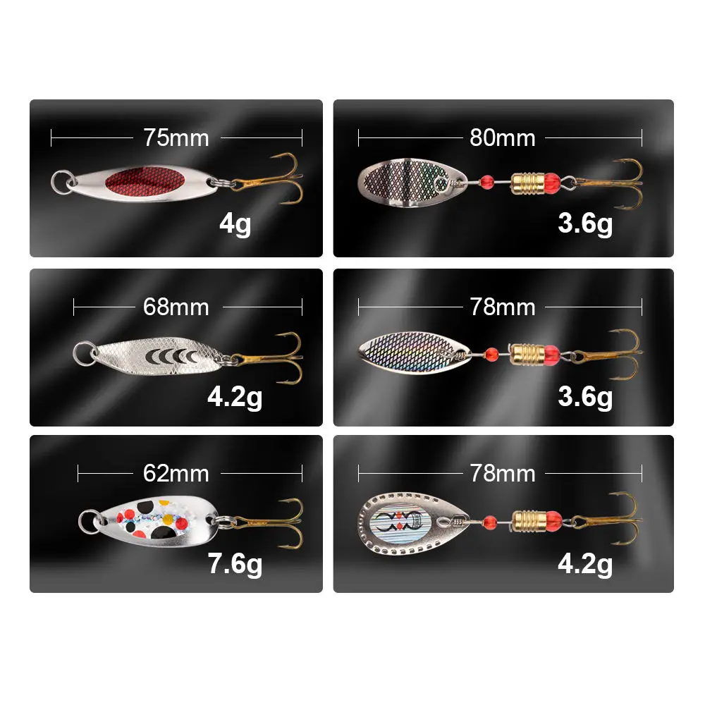 Spinnerbait Lures Kit with Tackle Box Stainless Steel Spoon ABS Pencil Lure - view 2