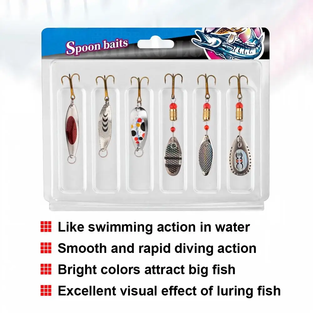 Spinnerbait Lures Kit with Tackle Box Stainless Steel Spoon ABS Pencil Lure - view 5