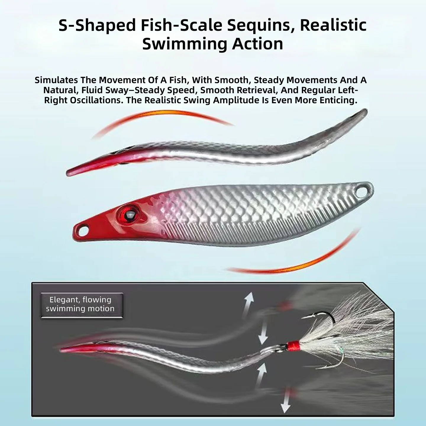 S Shape Snake Metal Jig Lure Long Casting Bionic Fishing Bait ABS Pencil Lure - view 5