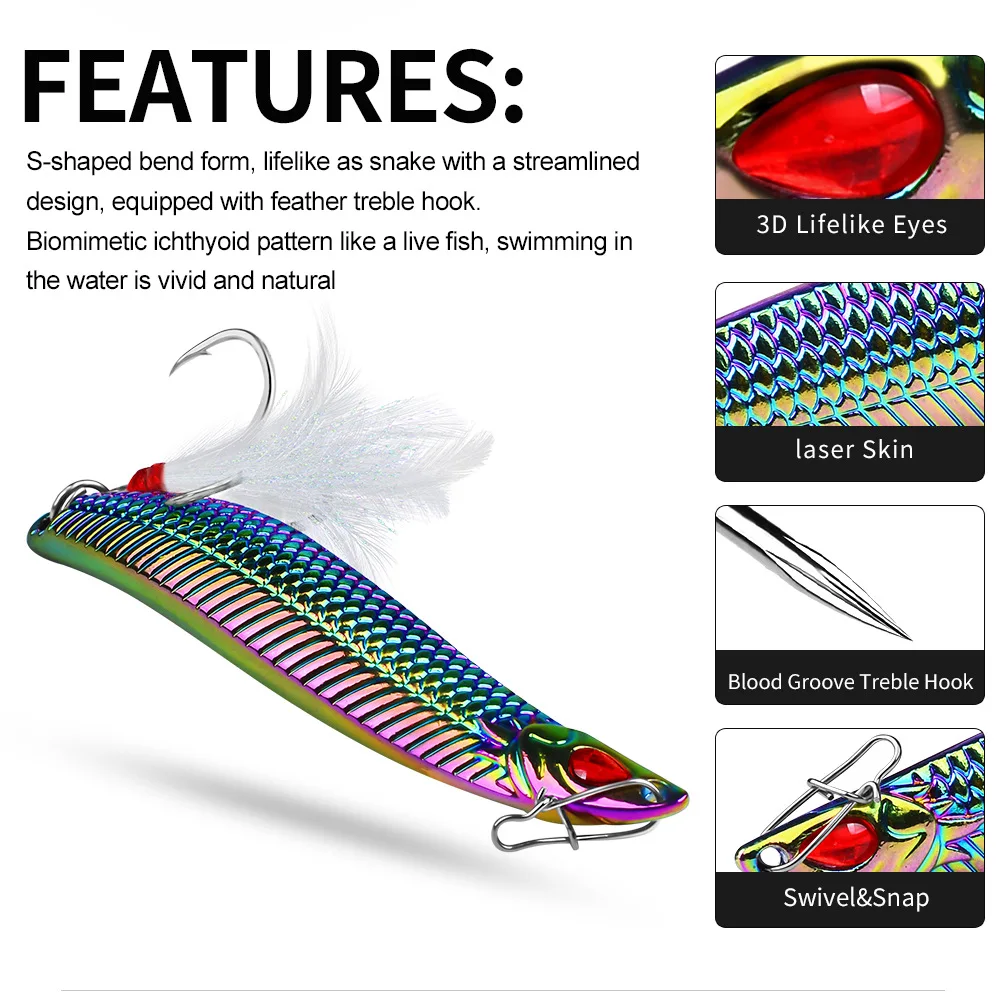 10g Artificial Metal Spoon Long Throw Bait Fishing Lure S-shape ABS Pencil Lure - view 4