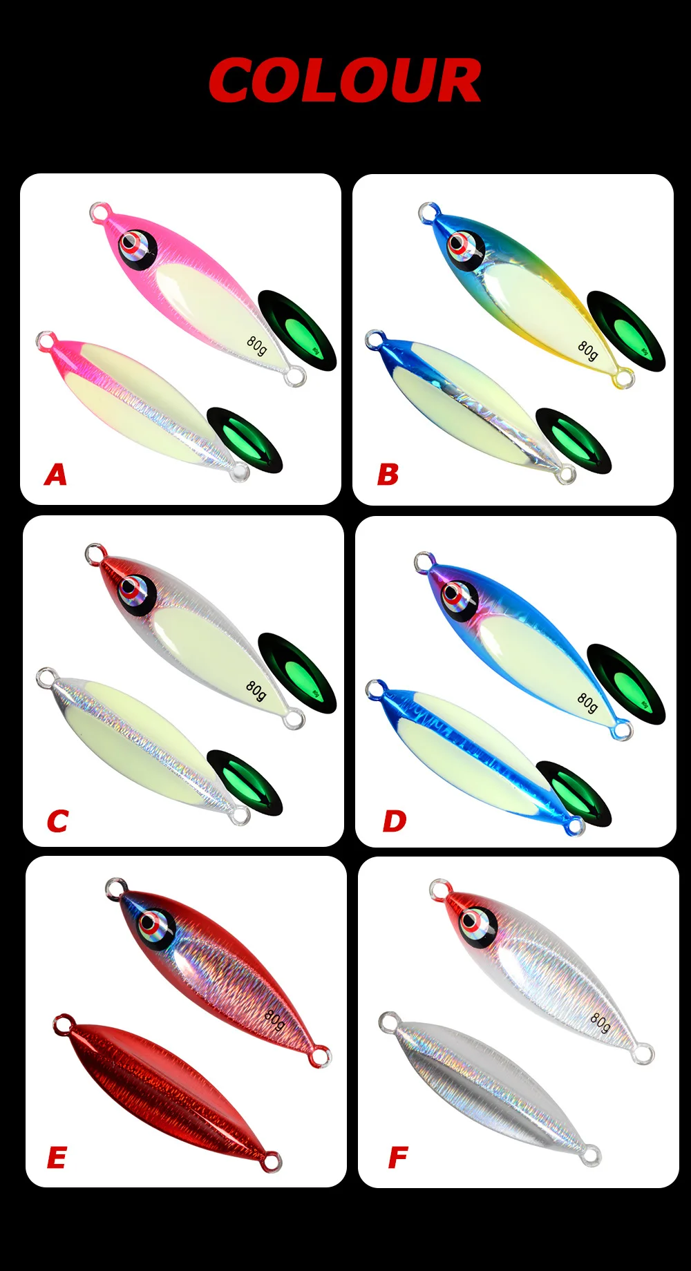 Slow-Sinking Water Drop Iron Plate 80g 100g Floating Slow-Rolling Metal Jig ABS Pencil Lure - view 12