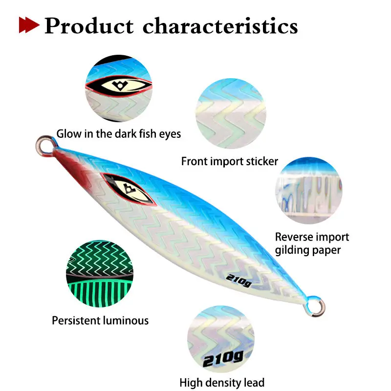 Funadaiko Custom 260g Lead Glow Jig Lures for Bass &amp; Marlin ABS Pencil Lure - view 1