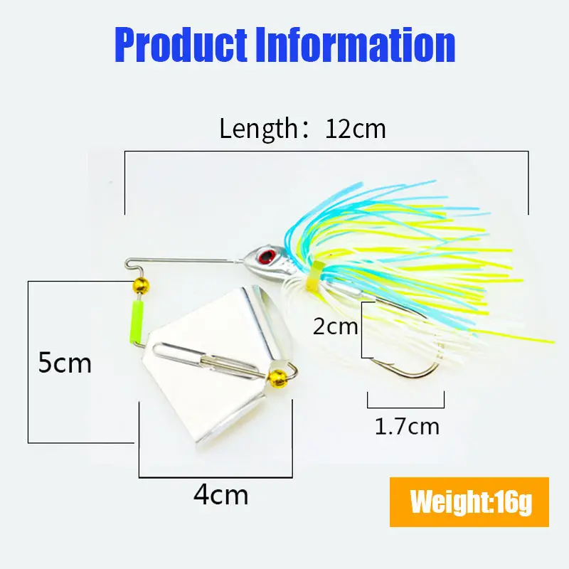 CHEERY PVC & Metal Bladed Jig Spinnerbait Fishing Lure for ABS Pencil Lure - view 7