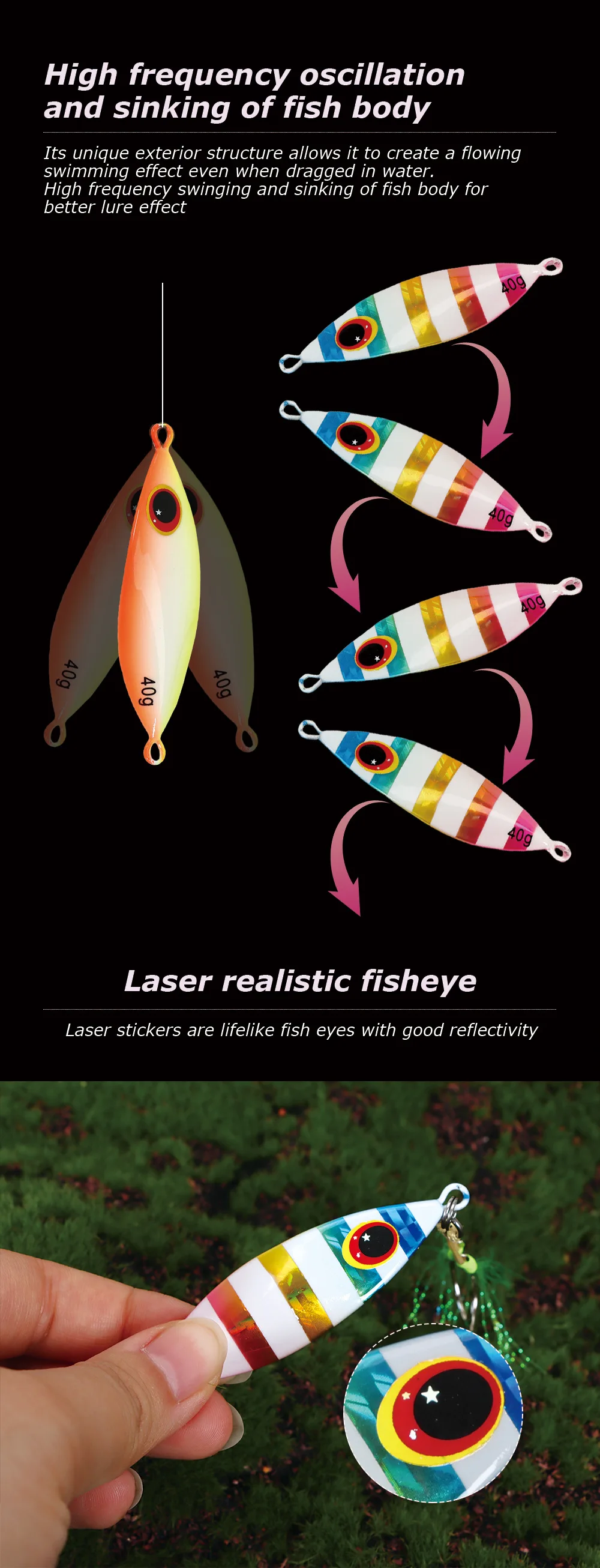 CHEERY Deep-Sea Lure Night-Glow Slow-Rolling Metal Jig Lead Fish ABS Pencil Lure - view 4