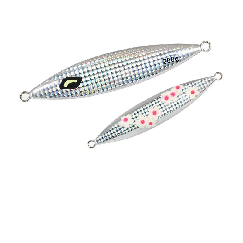 Deep-Sea Slow-Rolling Luminous Metal-Plate Laser Lure Bait 200g