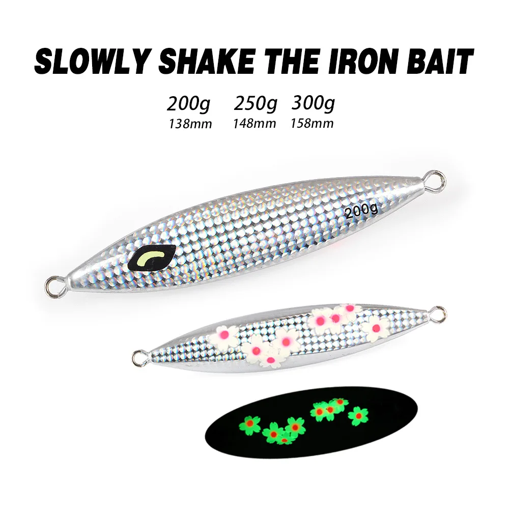 Deep-Sea Slow-Rolling Luminous Metal-Plate Laser Lure Bait 200g ABS Pencil Lure - view 4