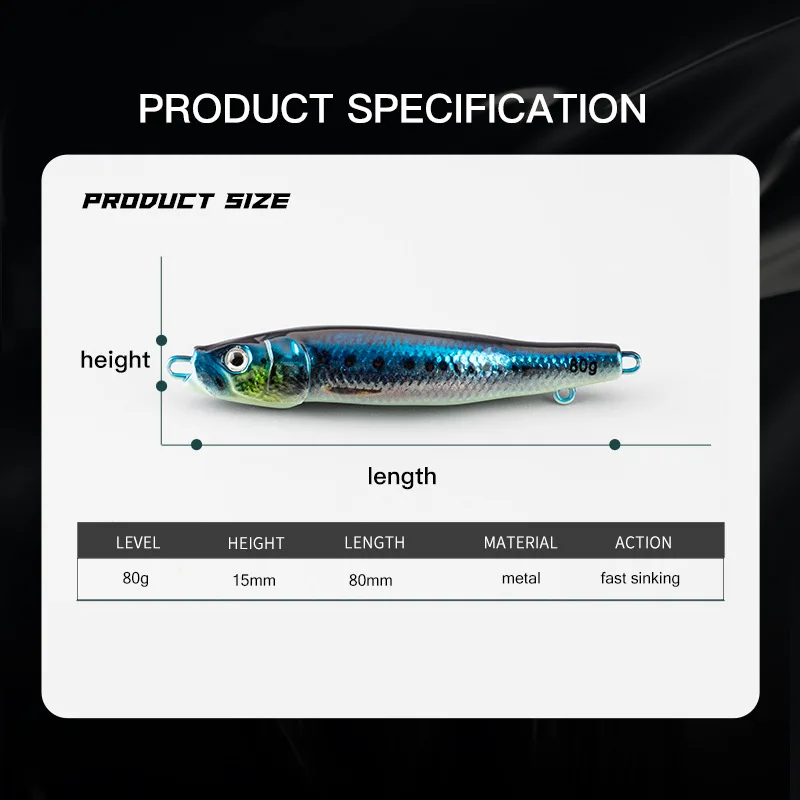 Cross-Border Hot-Selling Artificial Hard Bait Shore Cast Small ABS Pencil Lure - view 13