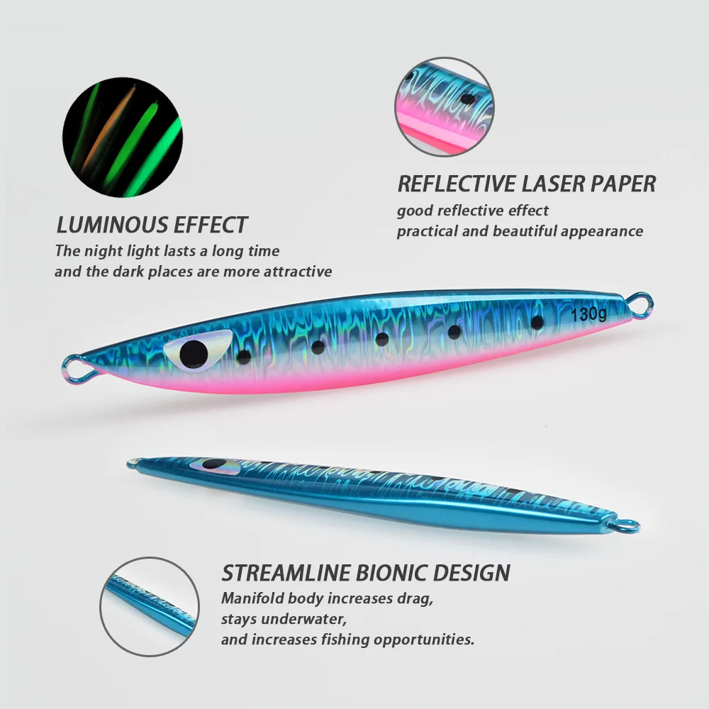 Glow-in-the-Dark Slow-Rolling Artificial Hard Bait Jig 130g 160g ABS Pencil Lure - view 1