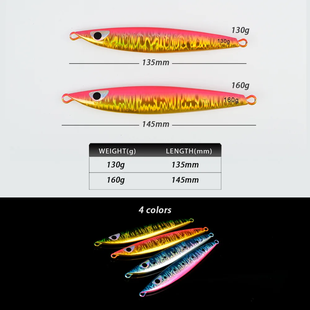 Glow-in-the-Dark Slow-Rolling Artificial Hard Bait Jig 130g 160g ABS Pencil Lure - view 5