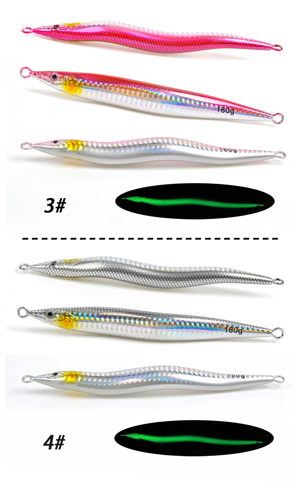 Boat Fishing Night-Luminous Quick-Pull Sinking Metal Jig 130g ABS Pencil Lure - view 2