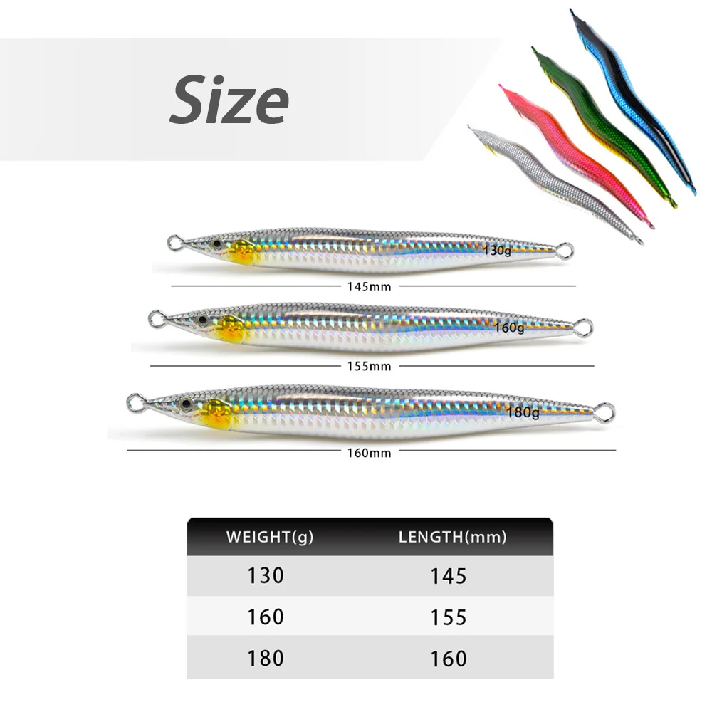 Boat Fishing Night-Luminous Quick-Pull Sinking Metal Jig 130g ABS Pencil Lure - view 7