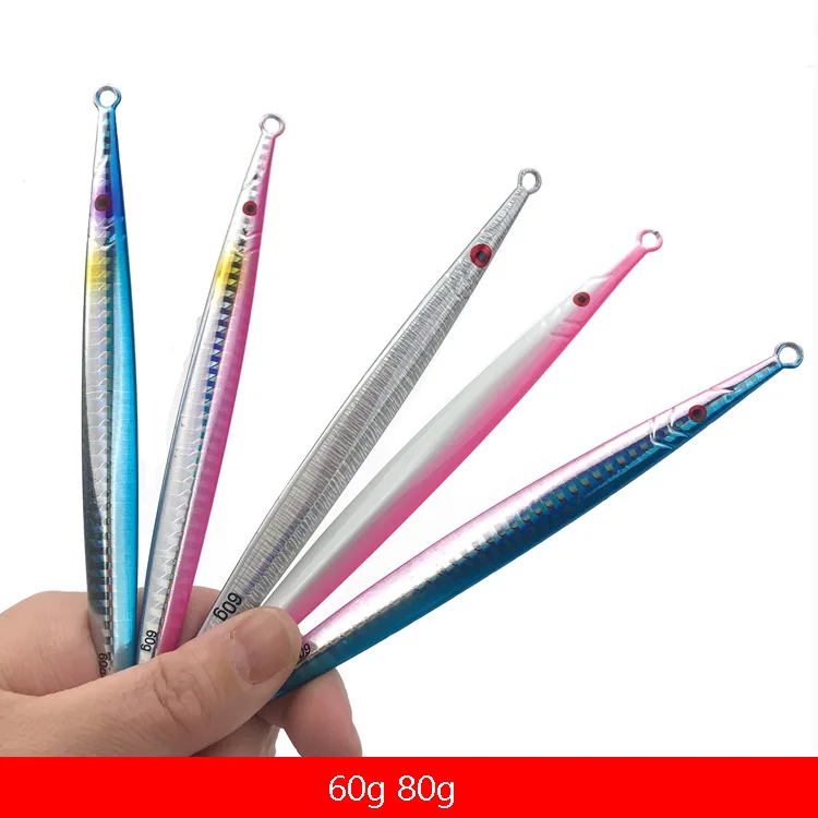 Lure Fast-Sinking Small Metal Jig Bait White Stripe Sequin ABS Pencil Lure - view 6