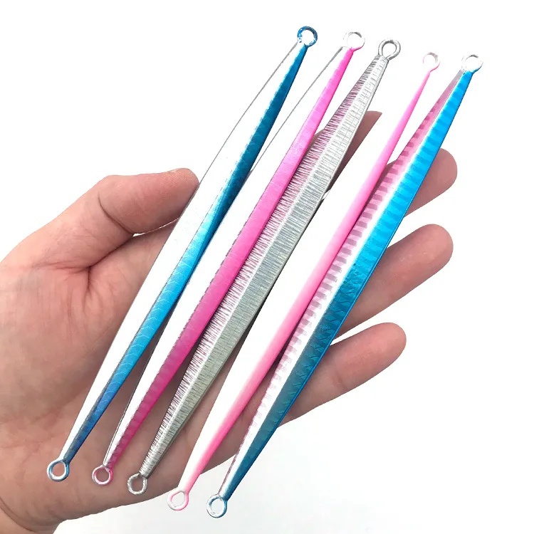 Lure Fast-Sinking Small Metal Jig Bait White Stripe Sequin ABS Pencil Lure - view 7