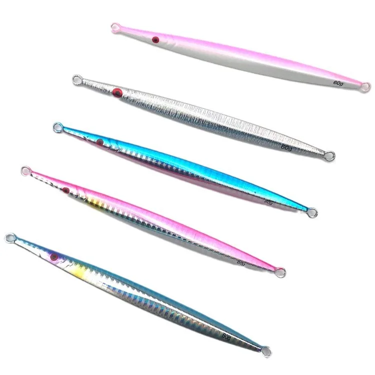 Lure Fast-Sinking Small Metal Jig Bait White Stripe Sequin ABS Pencil Lure - view 8