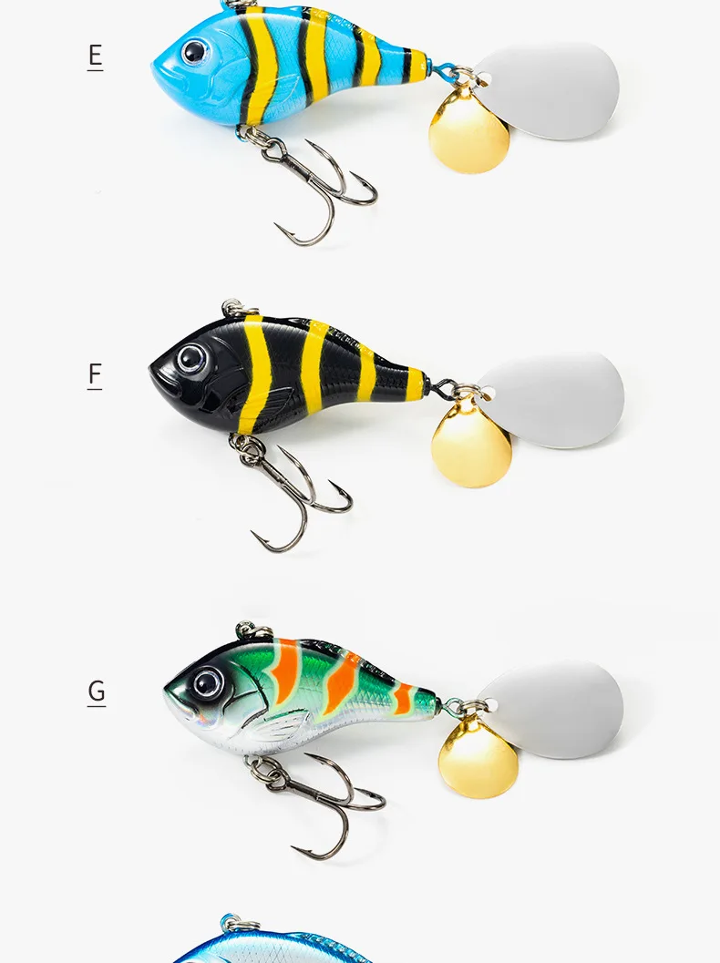 Full-Water-Column 24g 50mm Rotating Spinner Noise Blade Sinking ABS Pencil Lure - view 17