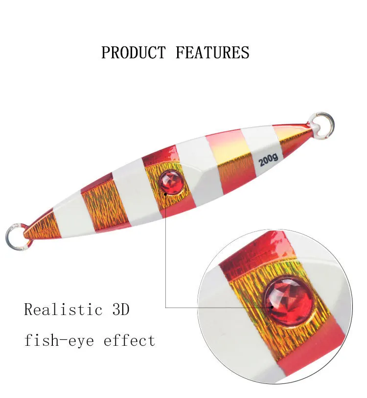 Grouper Sea Fishing 200/250g Lead Metal Jig Slow-Jigging Bait ABS Pencil Lure - view 3